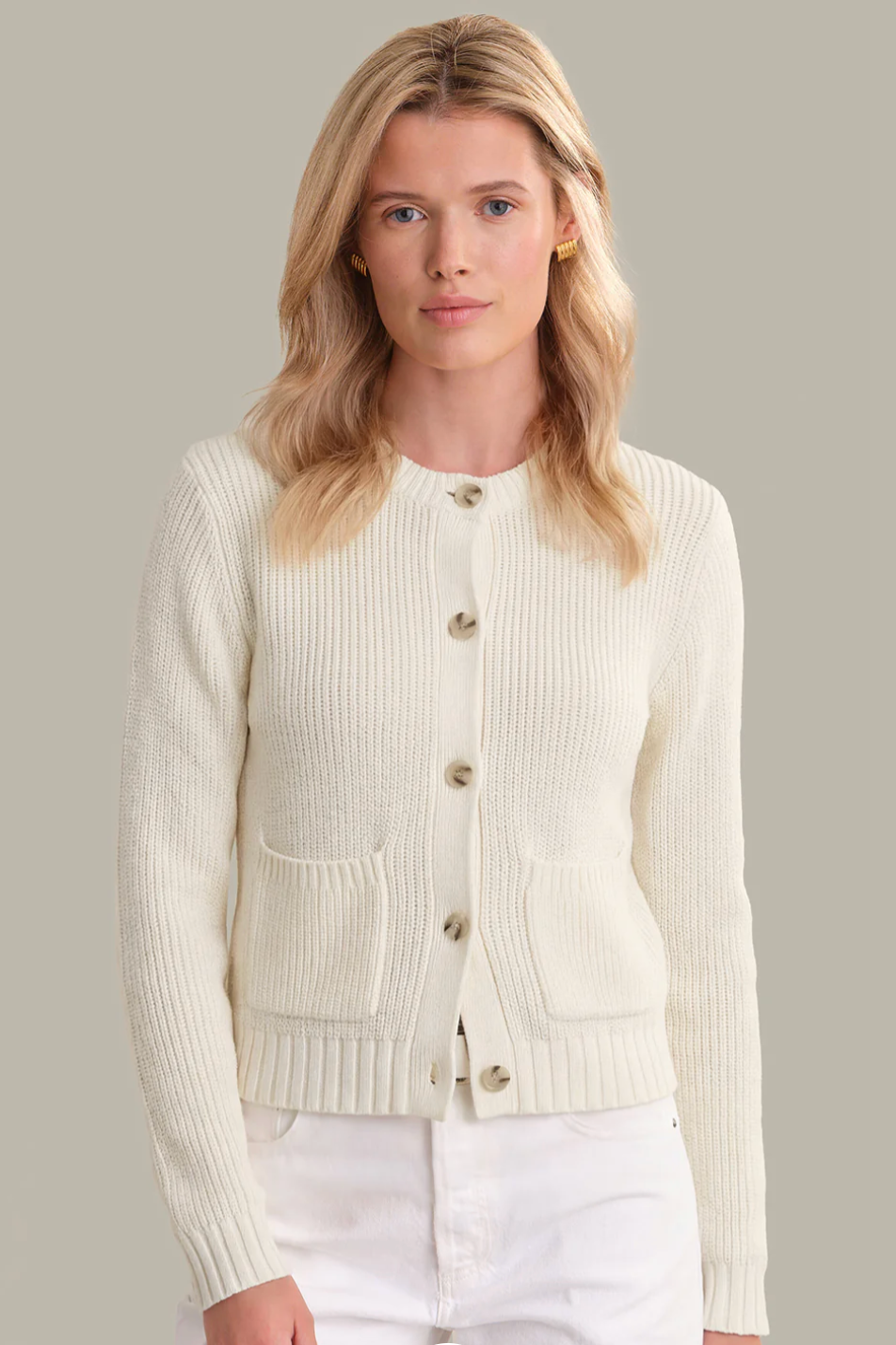 PALMER: CREWNECK COTTON CARDIGAN
