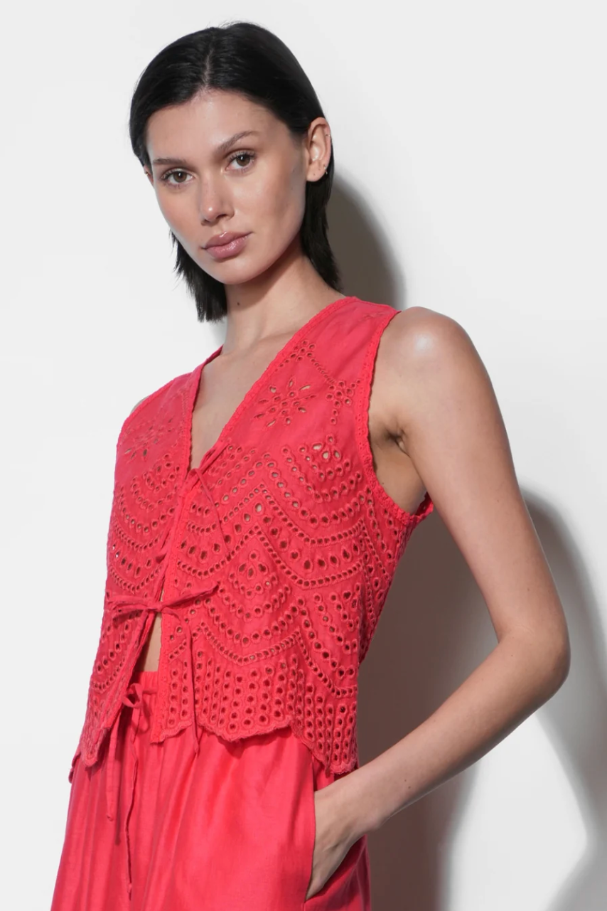 Effie Linen Embroidered Tank
