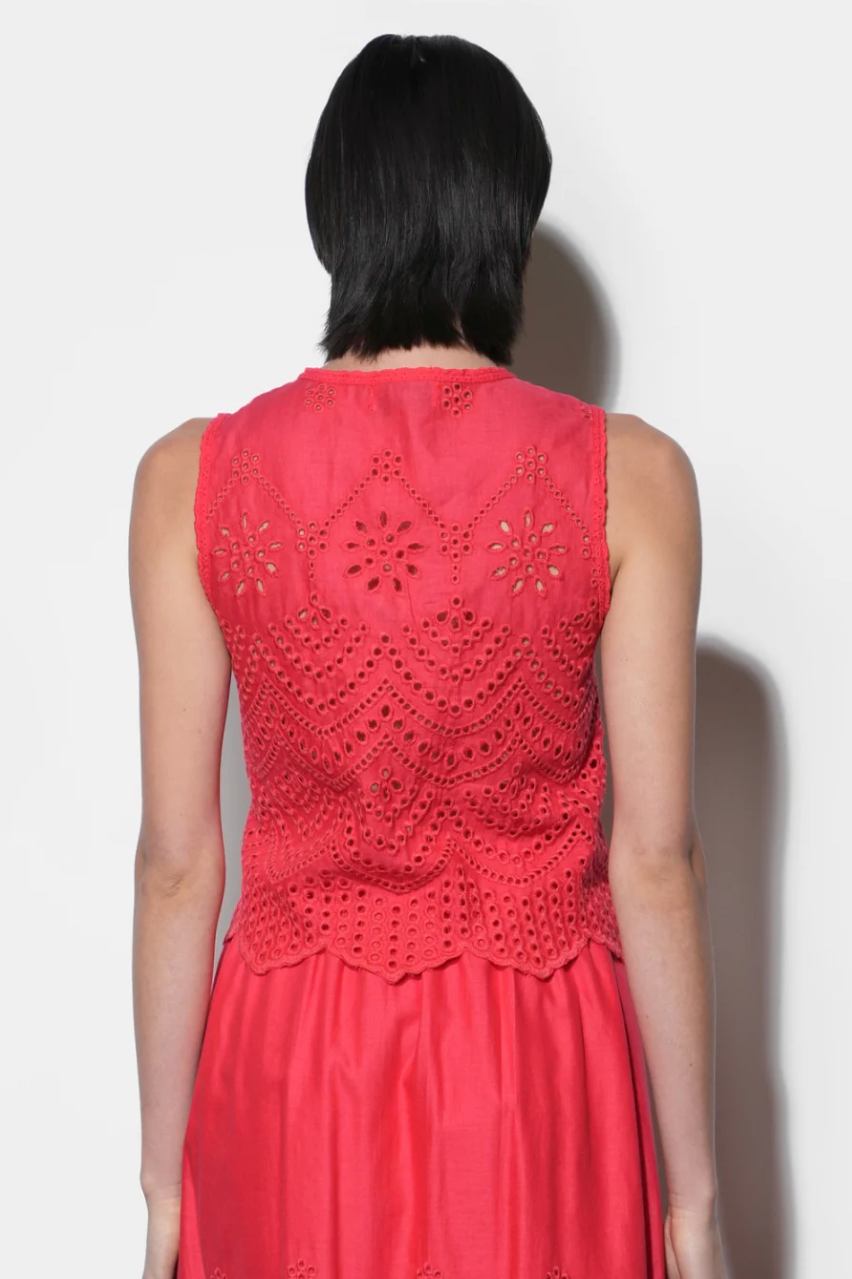 Effie Linen Embroidered Tank