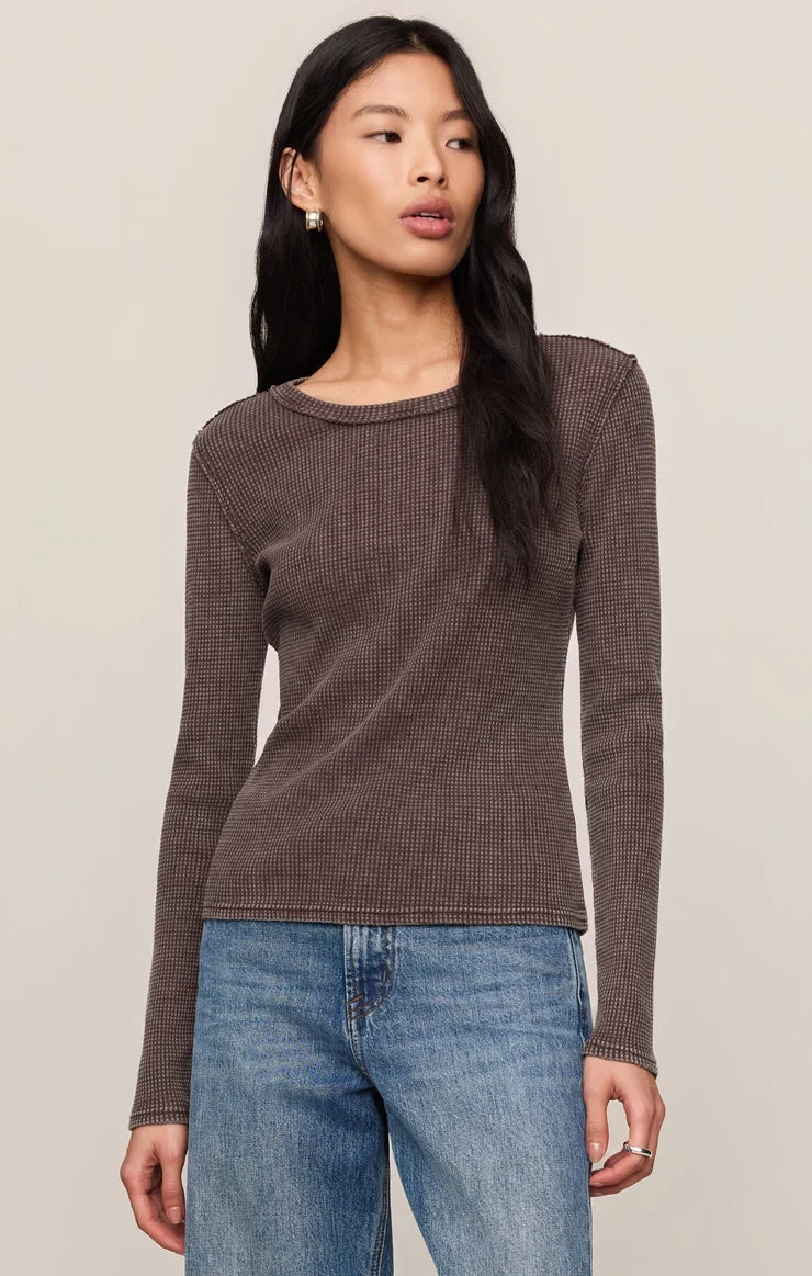 ARLET MINI THERMAL TOP / DARK CHOCOLATE