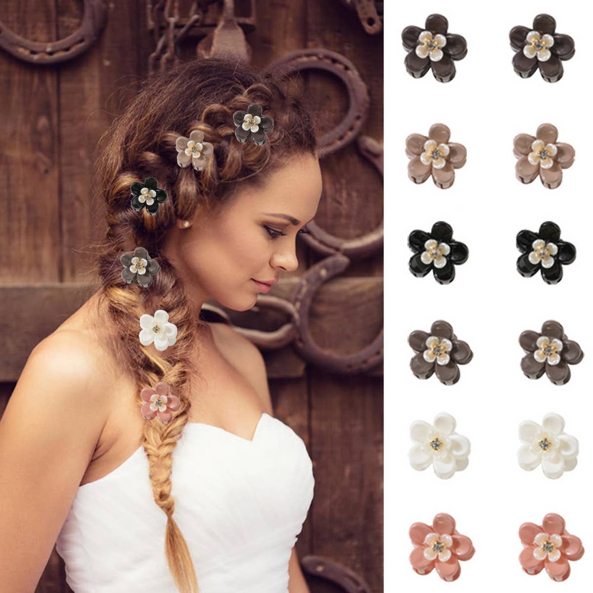 SWEET CAMELLIA SMALL HAIR CLAW CLIPS FOR WOMEN_CWAHA1049