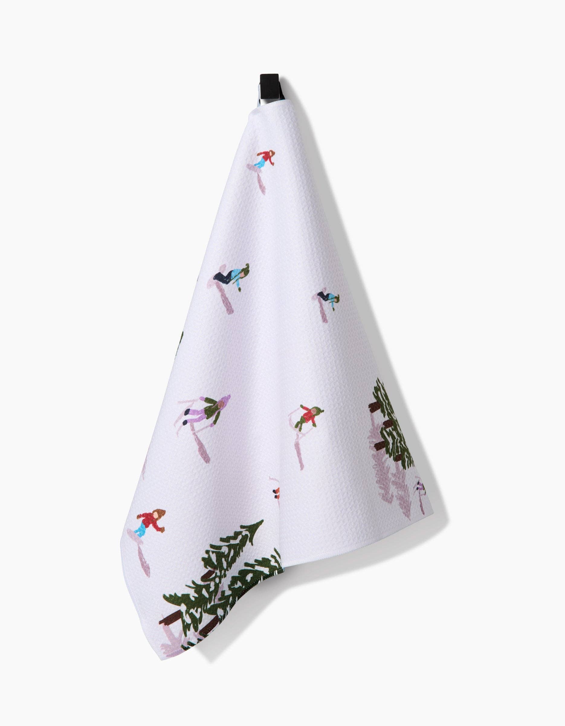 Winter Skiing Trip Tea Towel
