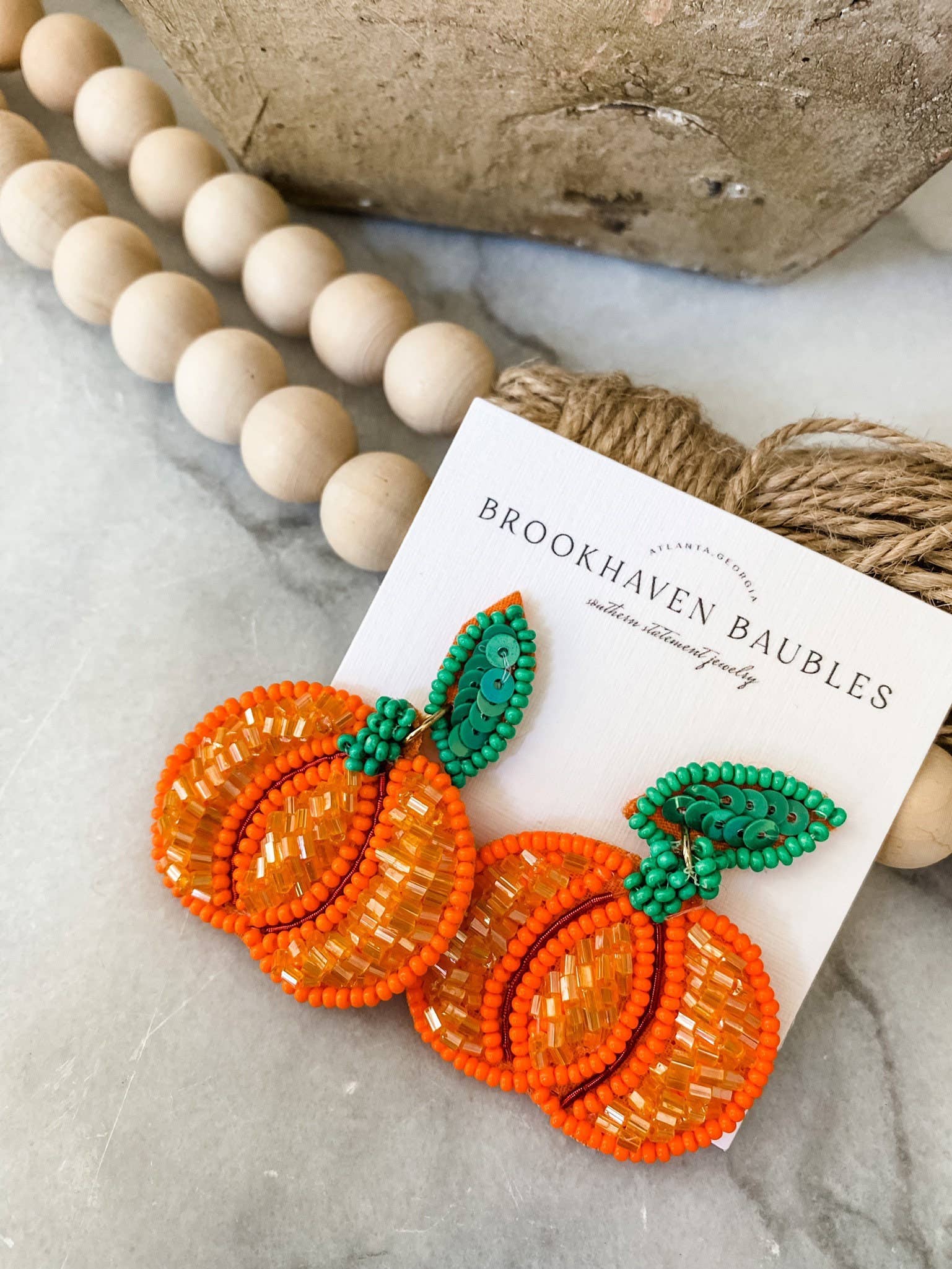 Pumpkin Beaded Earrings