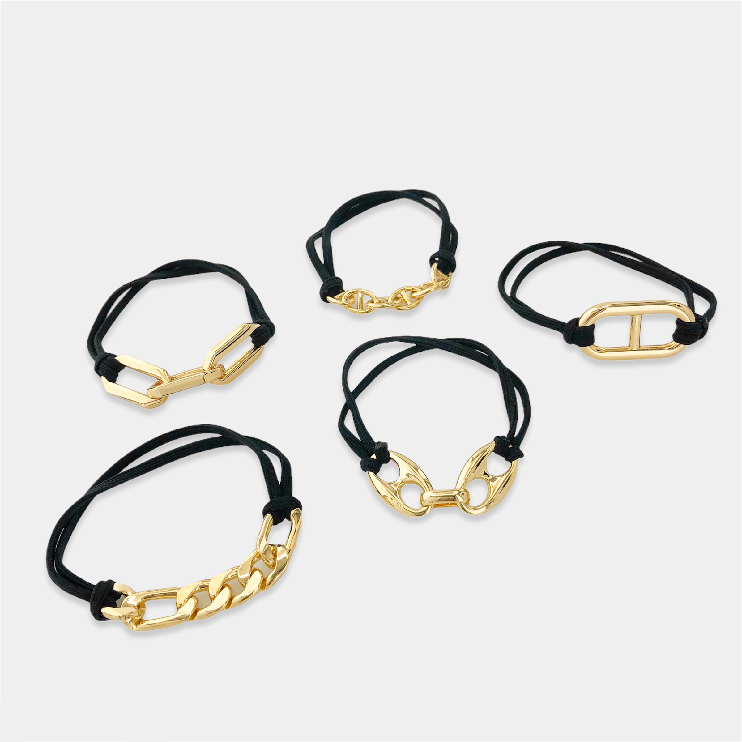 5pc Hair Tie Bracelet Set