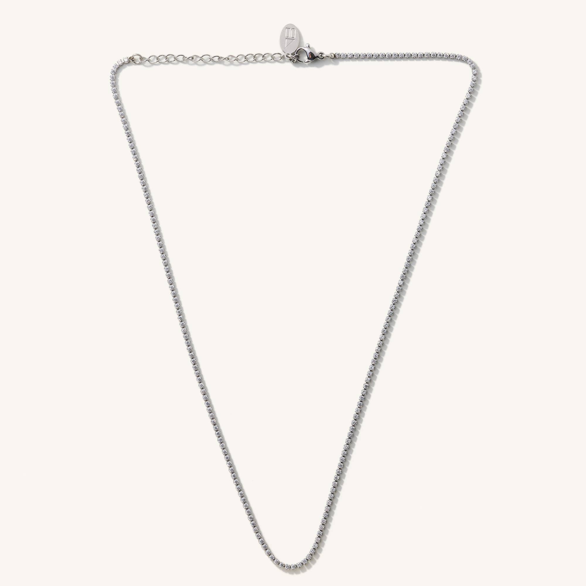 Micro Tennis Necklace Silver