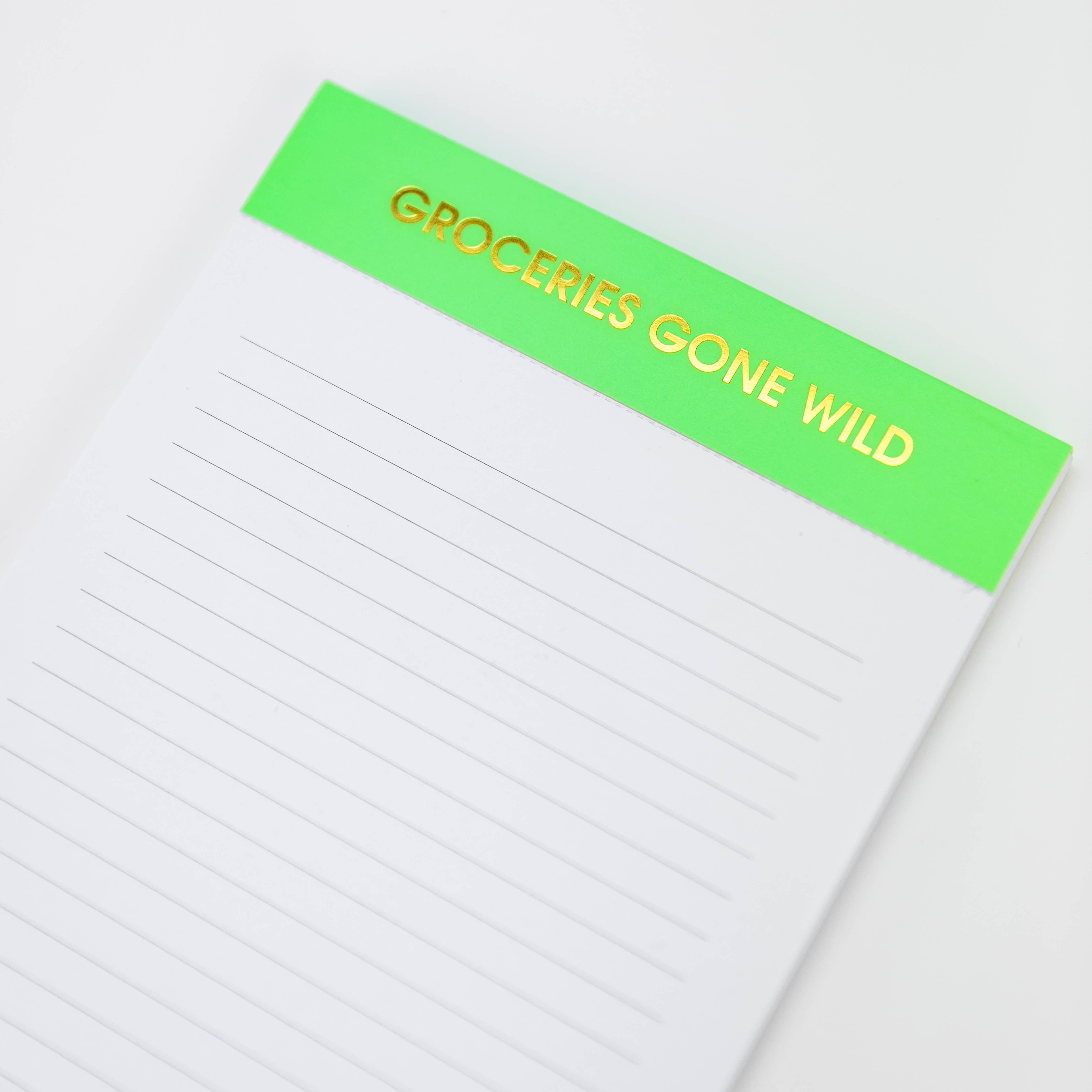 Groceries Gone Wild Notepad - Neon Green