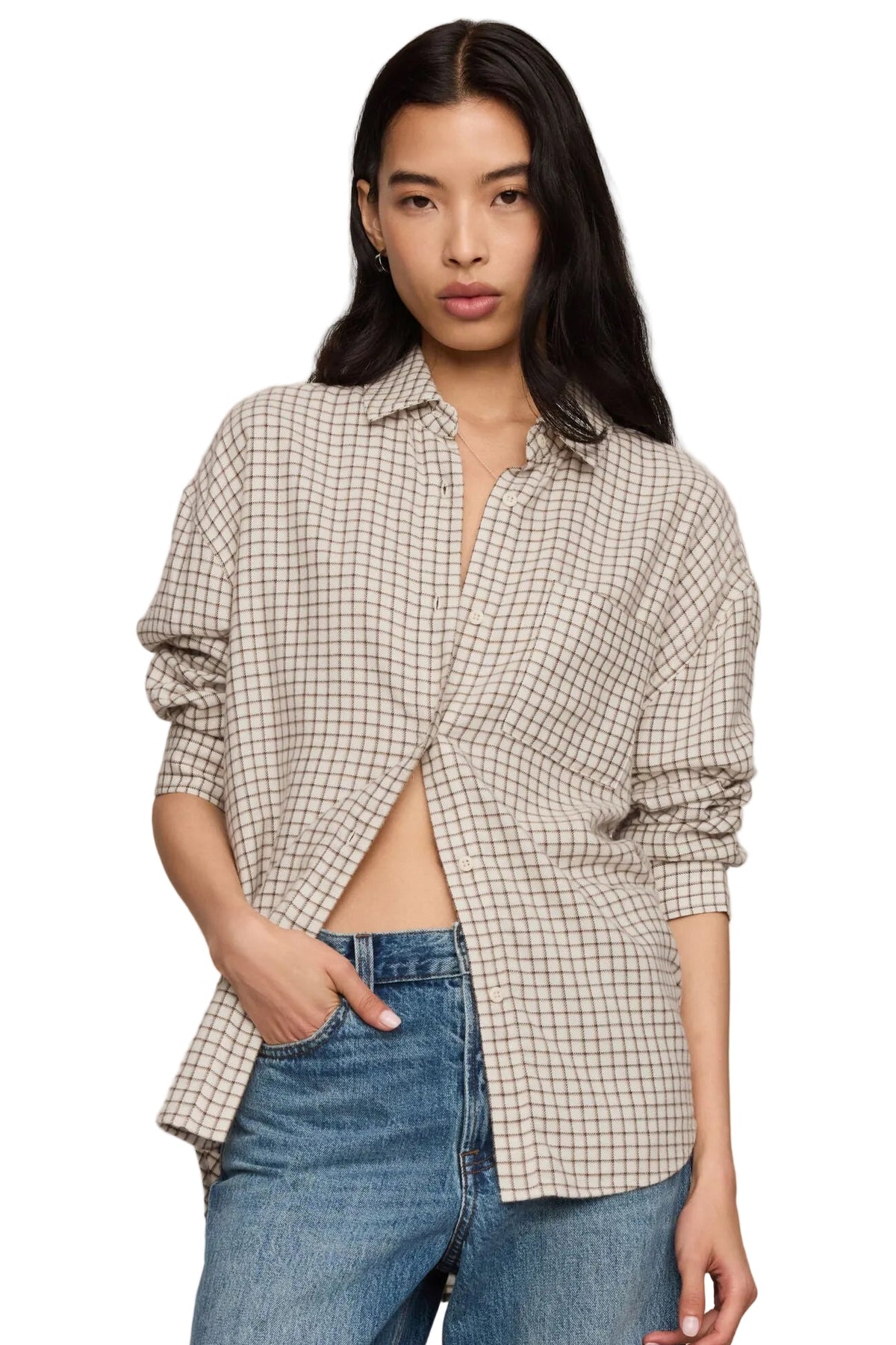 RIVER PLAID BUTTON UP