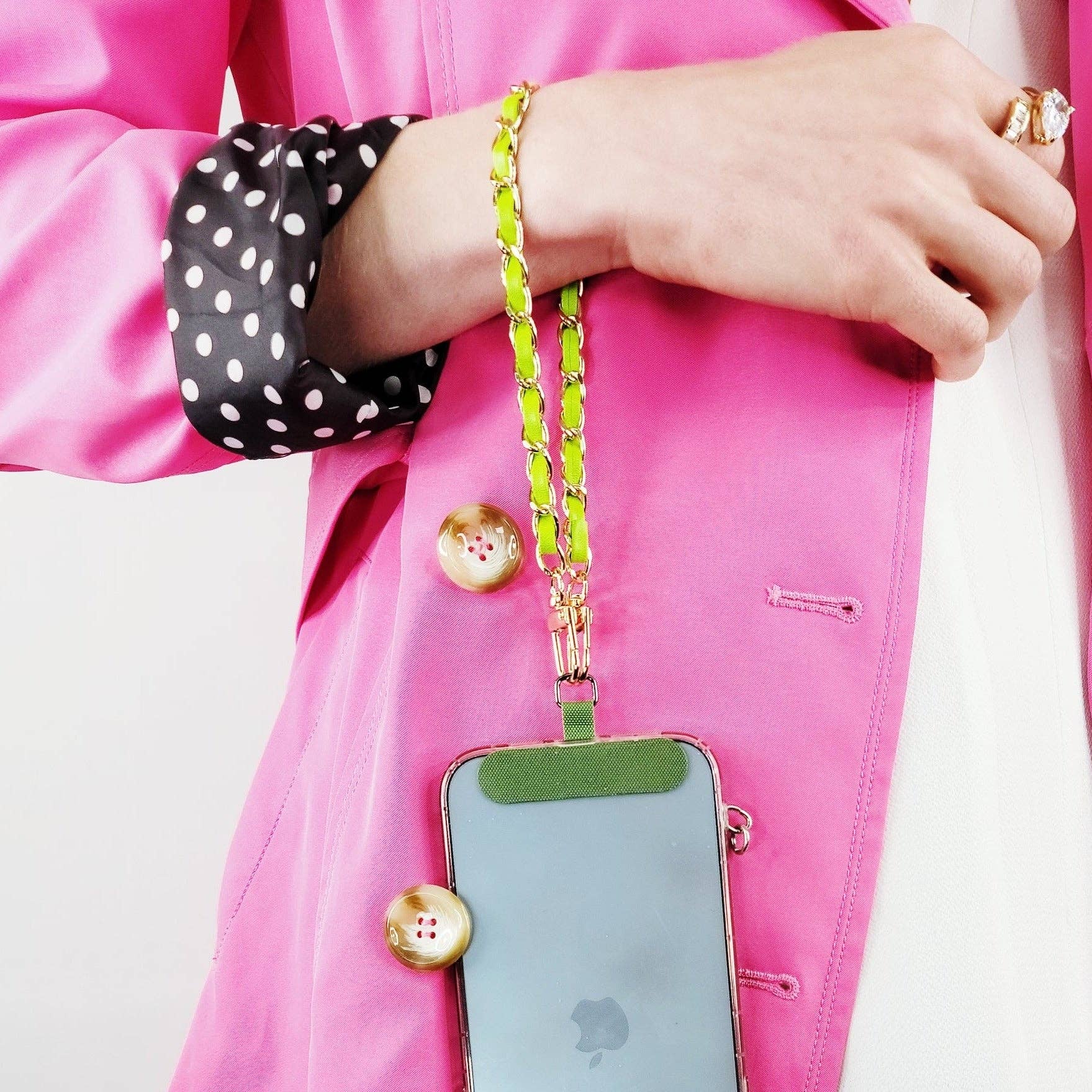 Short Vegan Leather Phone Chain