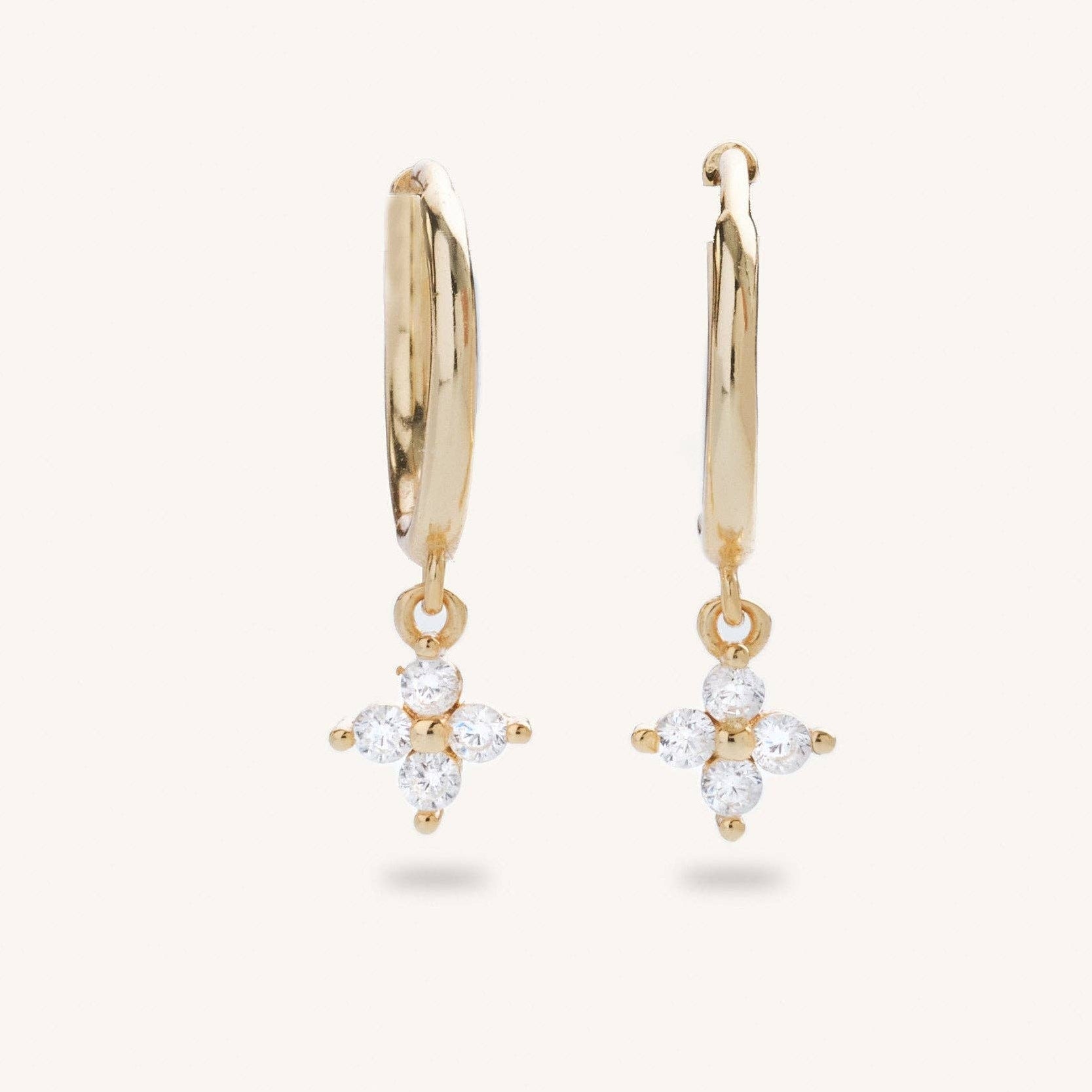 Charming Crystal Huggies- Gold