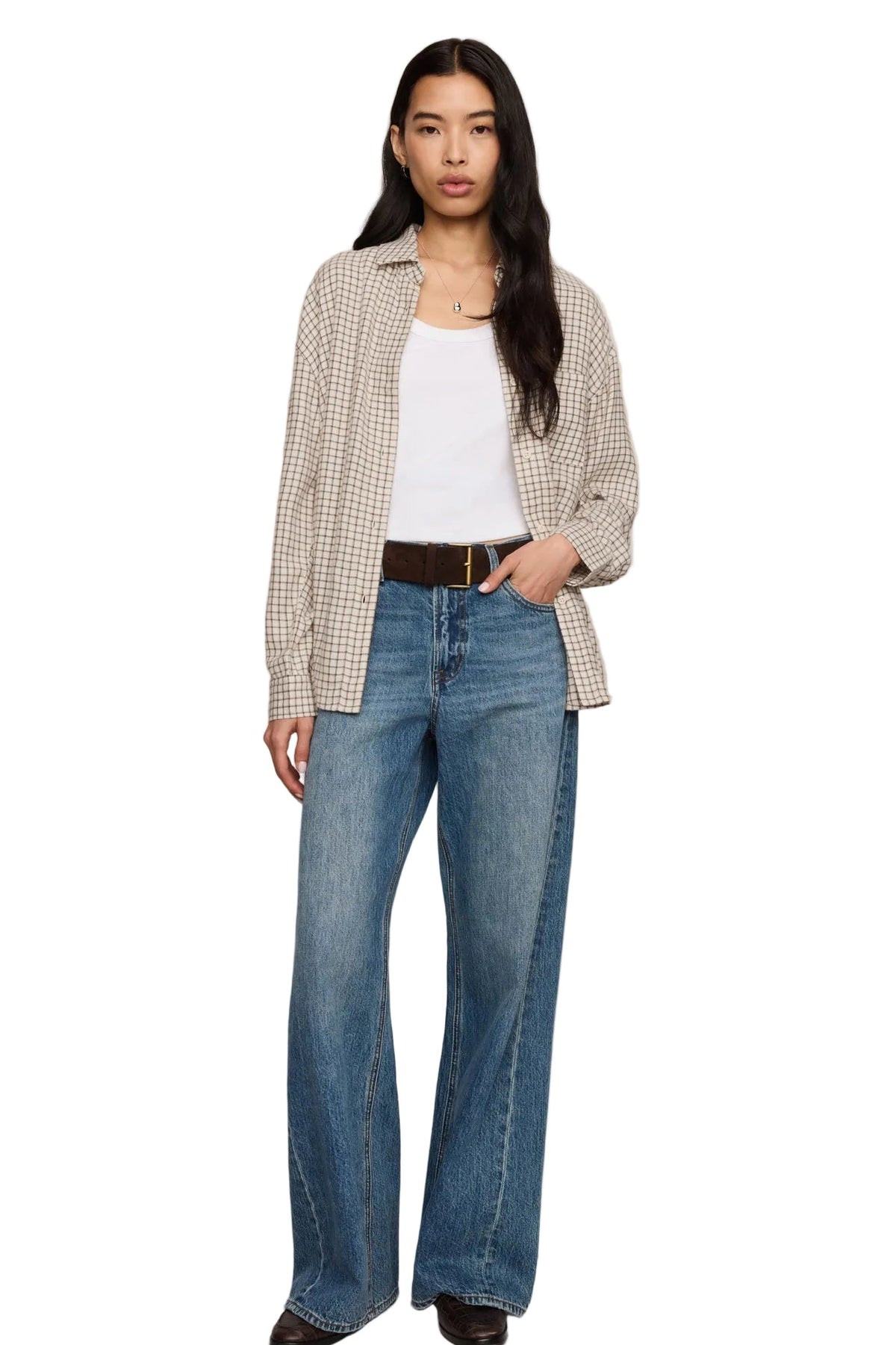 RIVER PLAID BUTTON UP