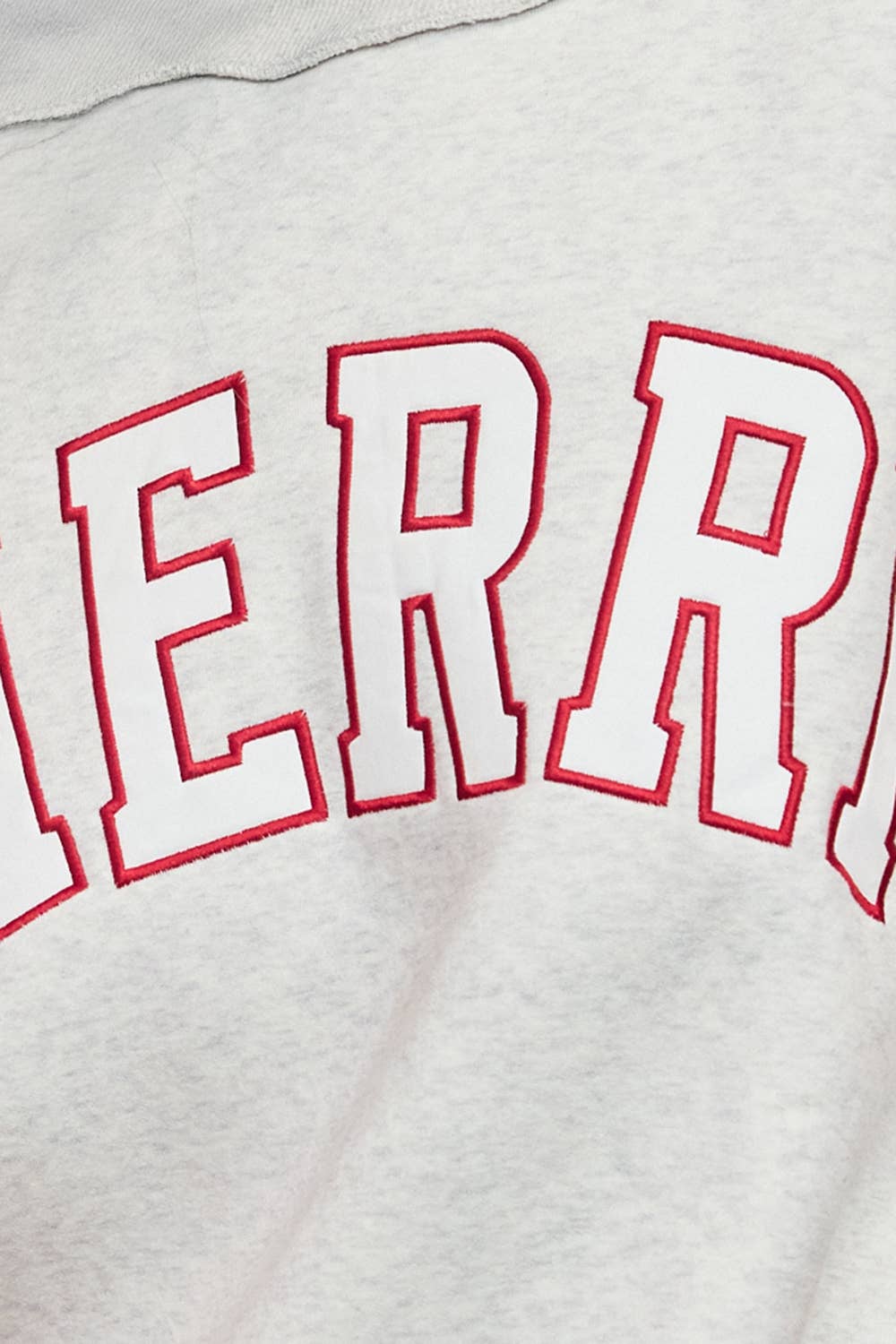 IT2594E-MERRY | 'MERRY' Embroidered Mock Neck Sweatshirt