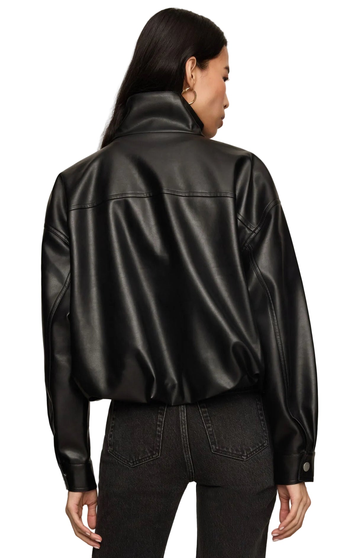 CORIN FAUX LEATHER BUBBLE JACKET