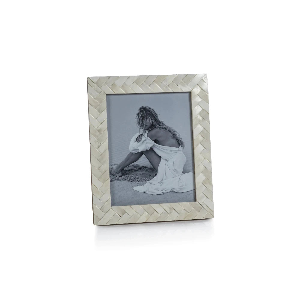 White Bone Braided Photo Frame 8x10