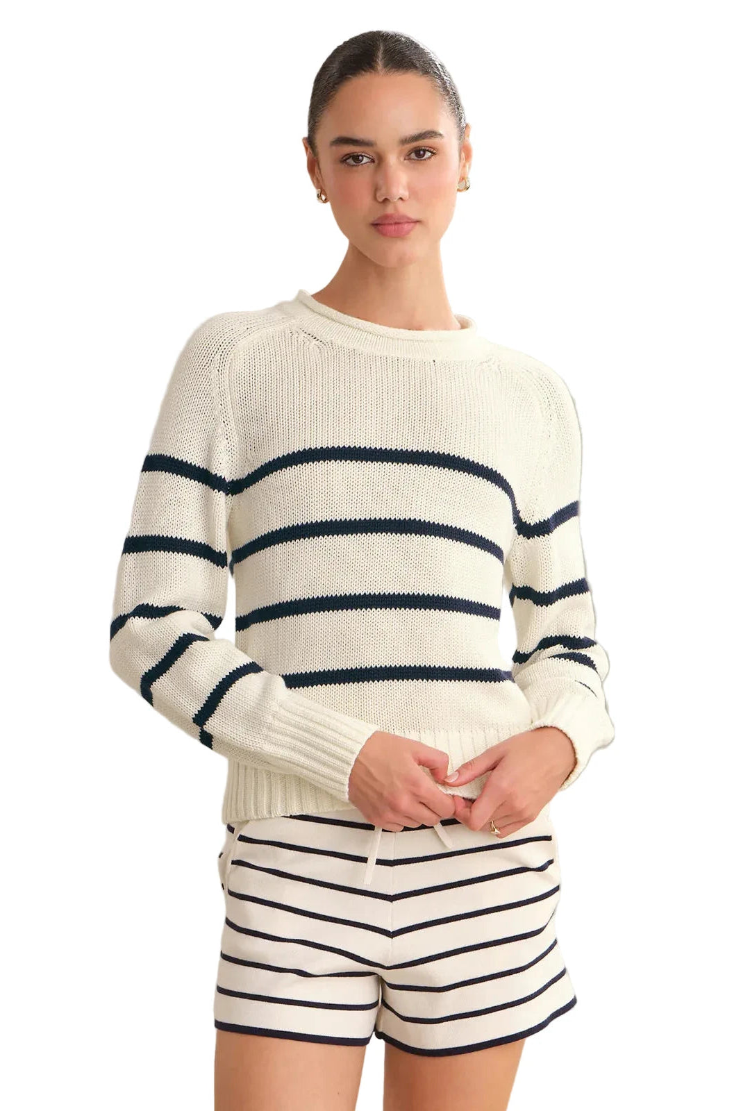 CORAL STRIPED PULLOVER / Navy Stripe