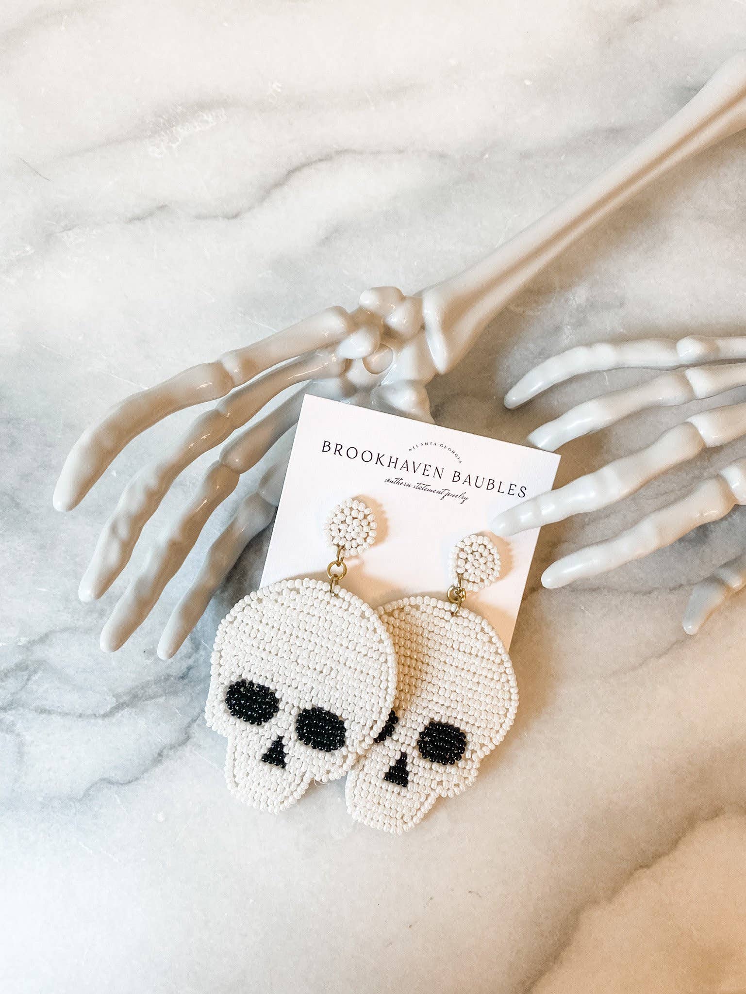 Halloween Skull Beaded Earrings