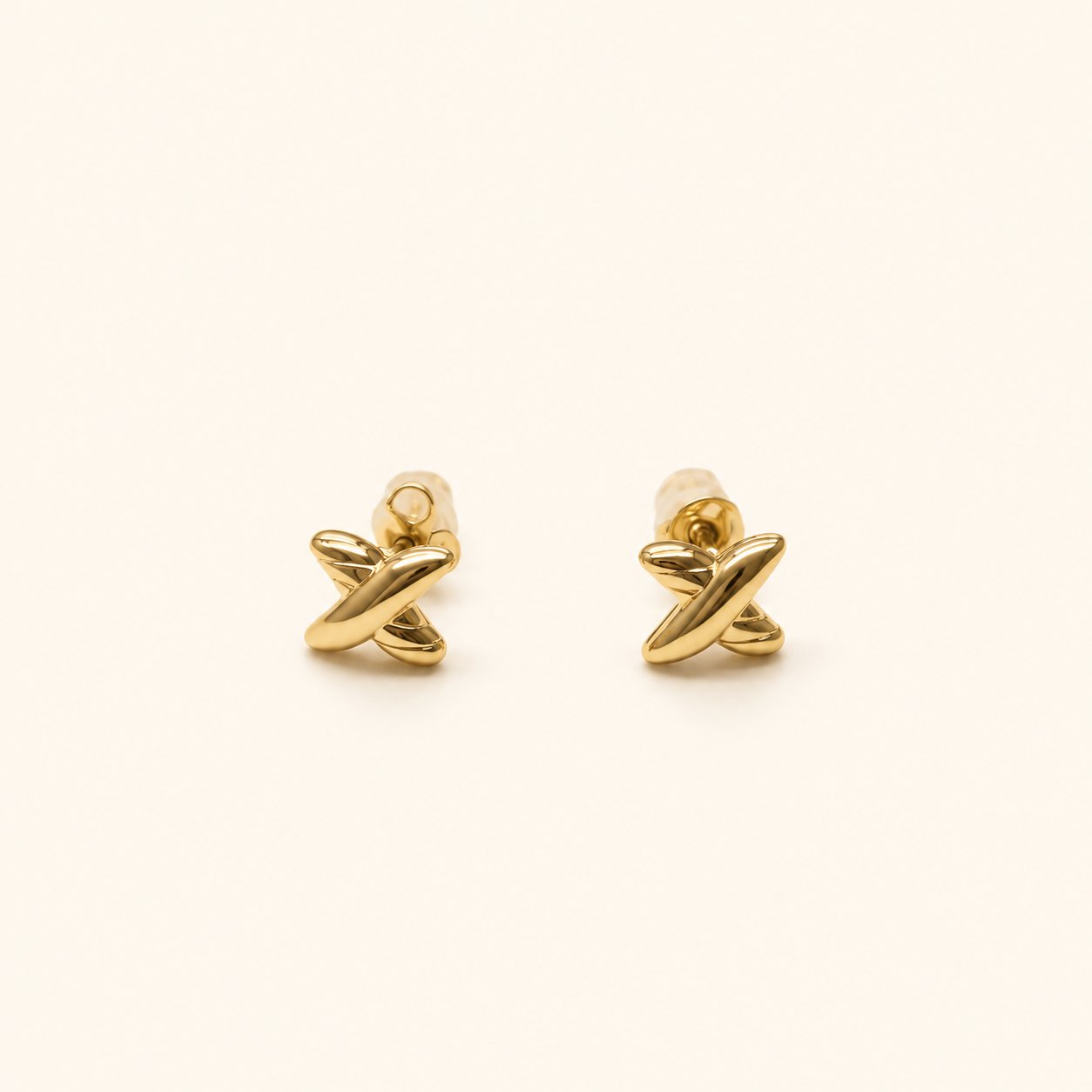 Gold Criss Cross Studs