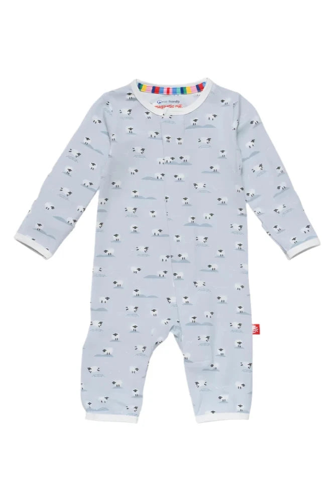 Baa Baa Baby Blue Modal Magnetic Coverall