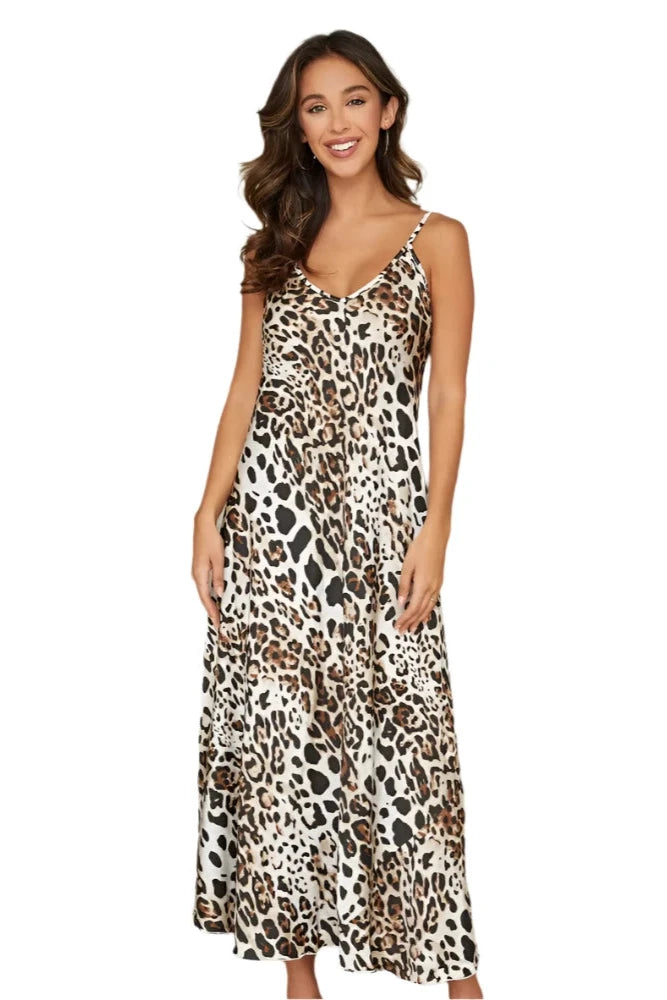 Leopard Print Slip Dress