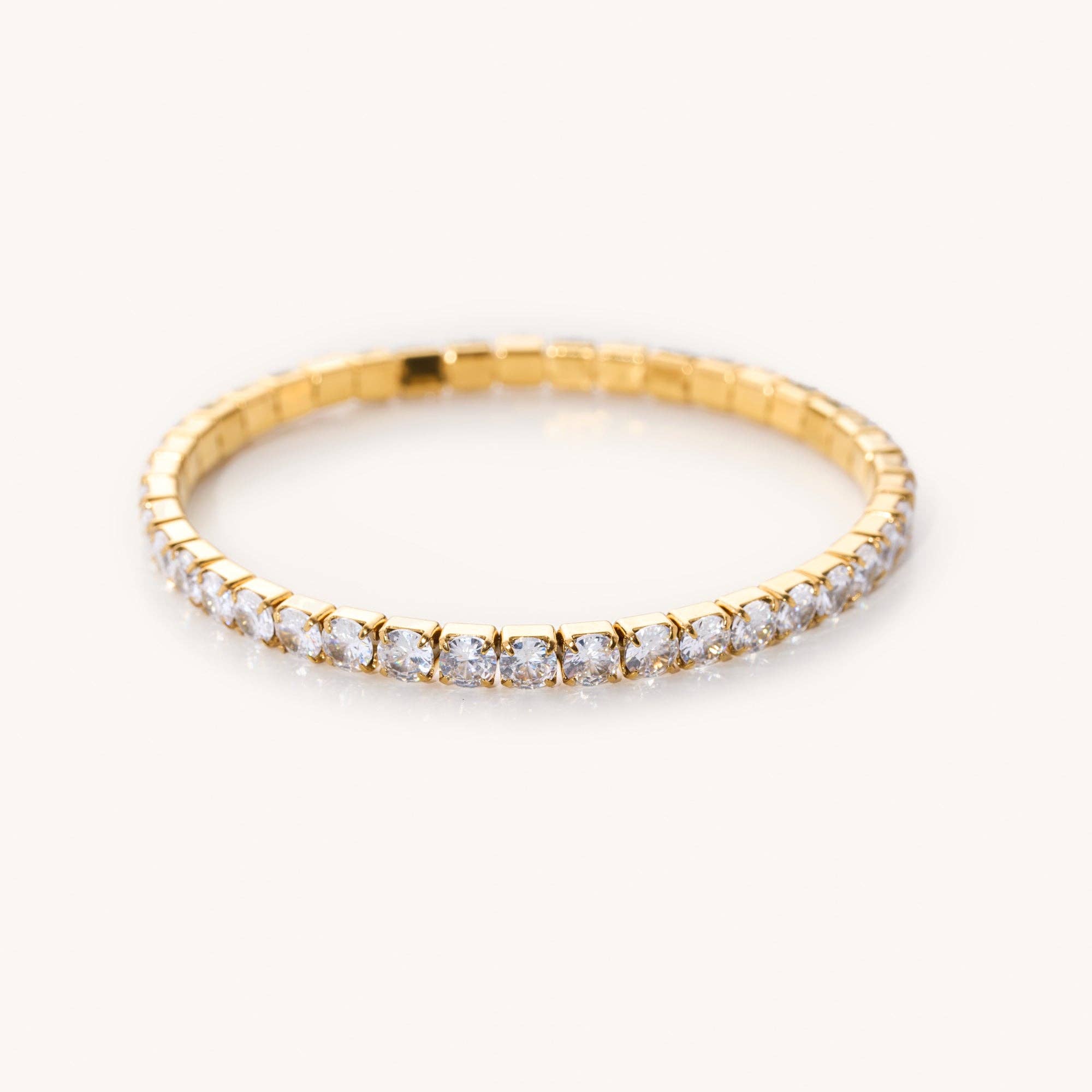 Elastic Tennis Bracelet- Gold