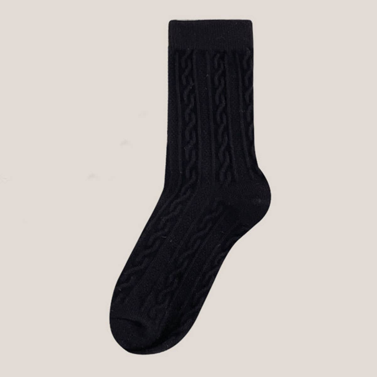 Cable knit crew socks