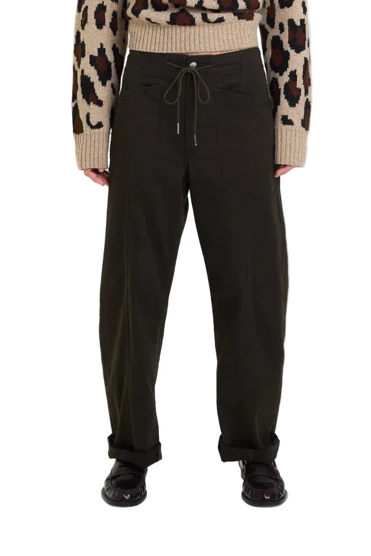 VILLA DRAWSTRING BARREL PANT / Fern