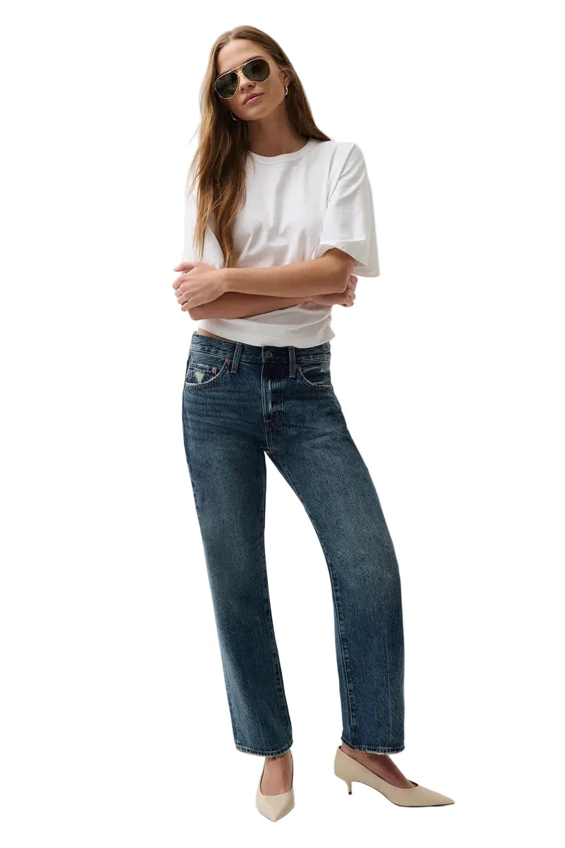 LEXI MID RISE BOWED STRAIGHT JEAN - ARTISAN