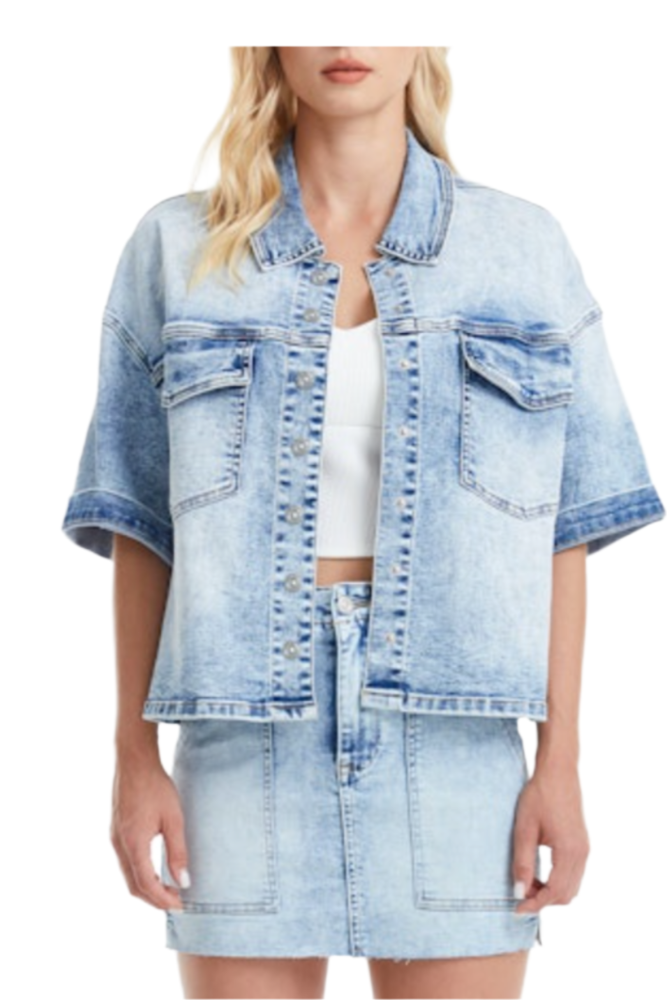 PUFFY SLEEVE DENIM JACKET