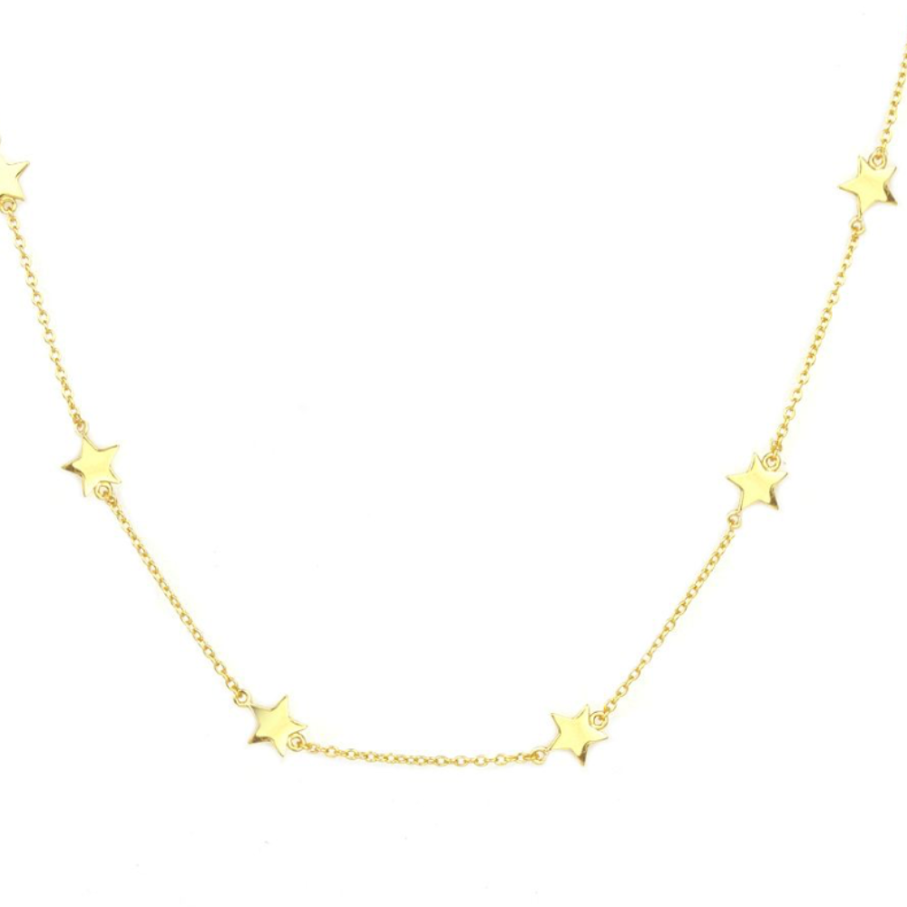 Gold Plated-Sterling Delicate Star Necklace