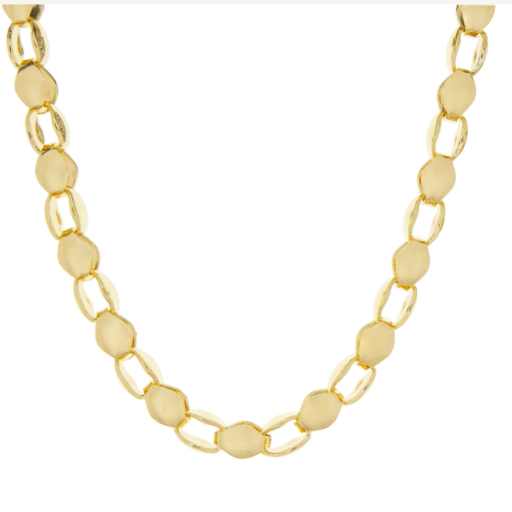 Gold-16" Shell Link Chain Necklace