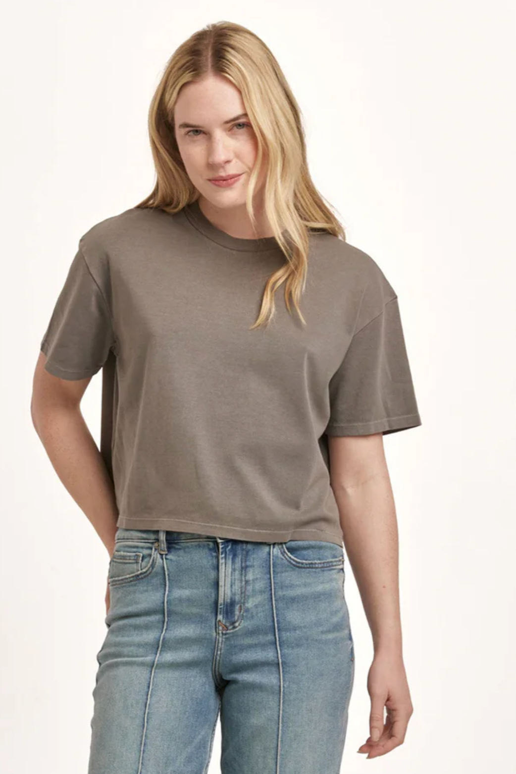 MADDOX BOYFRIEND JERSEY TOP - CHARCOAL