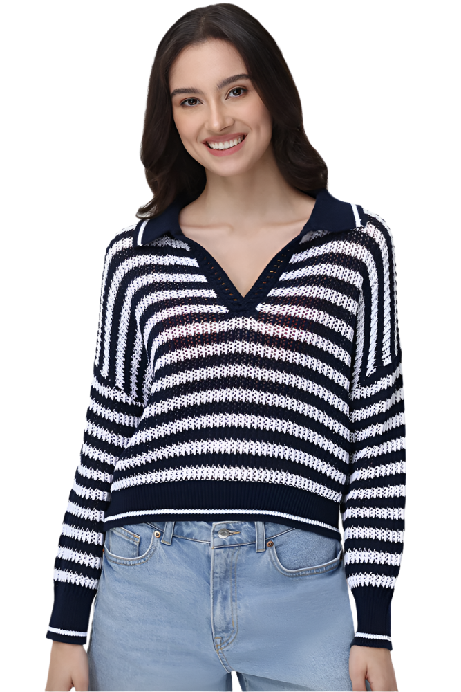 KIMBERLY STRIPED PULLOVER