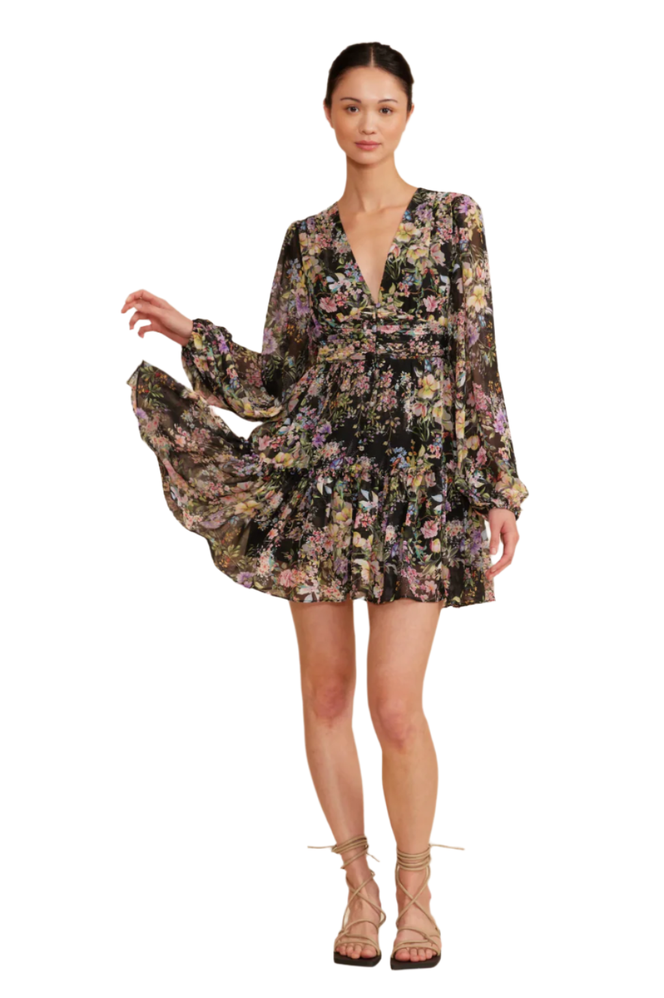 MYRA BLACK FLORAL DRESS