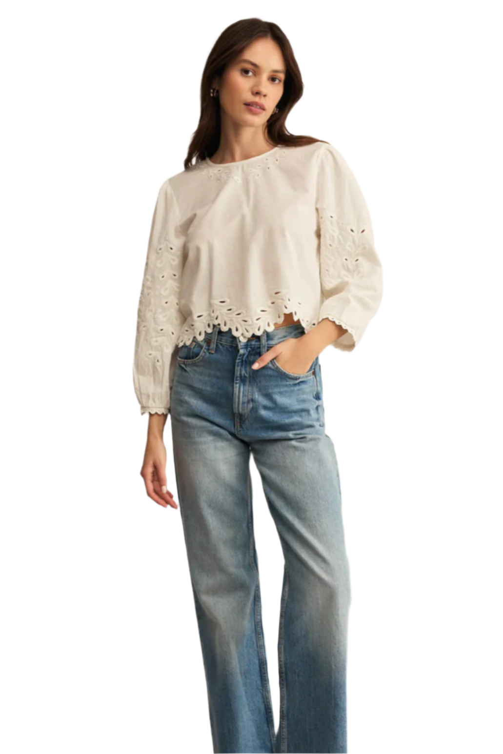 AMBROISE EMBROIDERED LINEN TOP