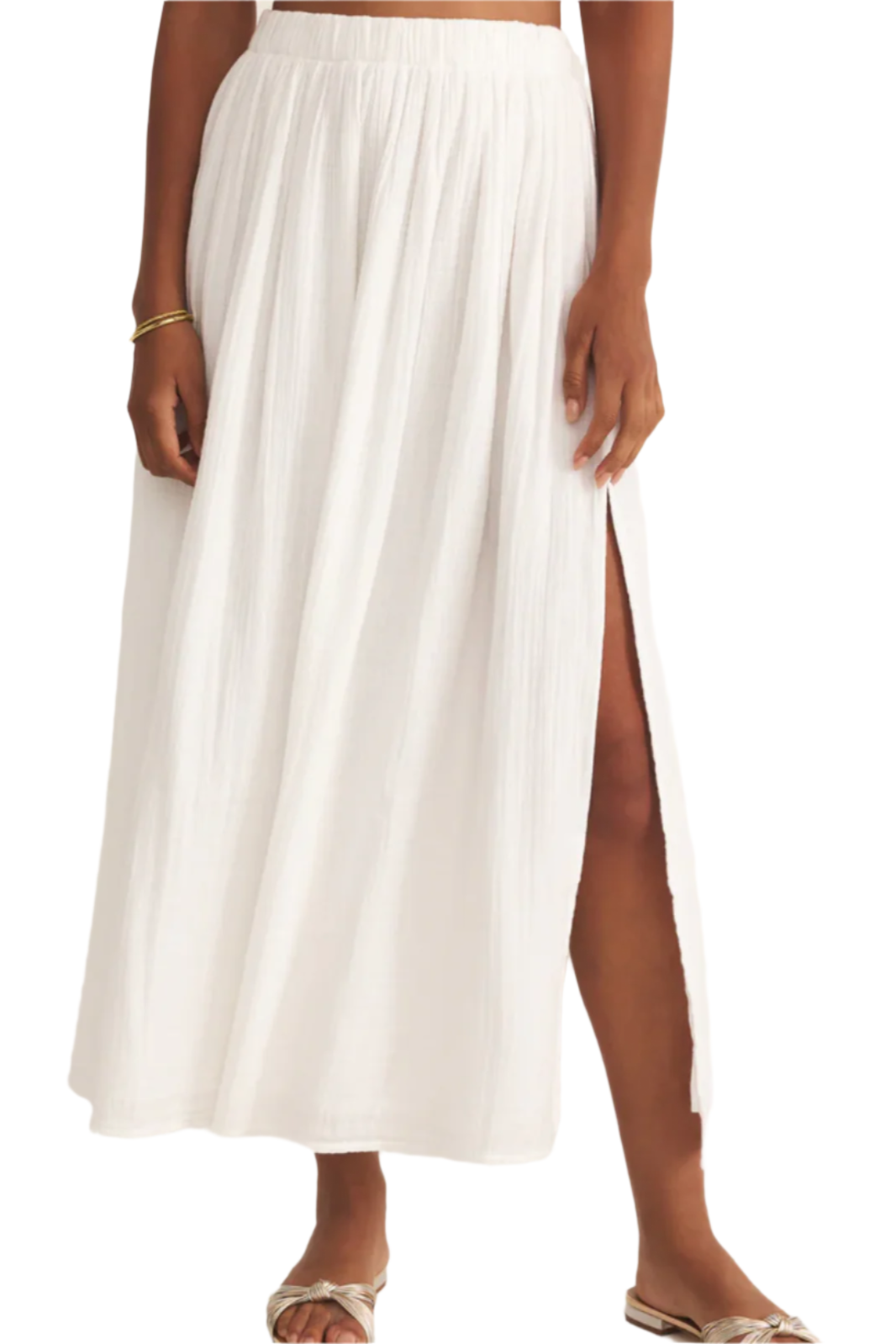 REINA AIRY GAUZE MIDI SKIRT