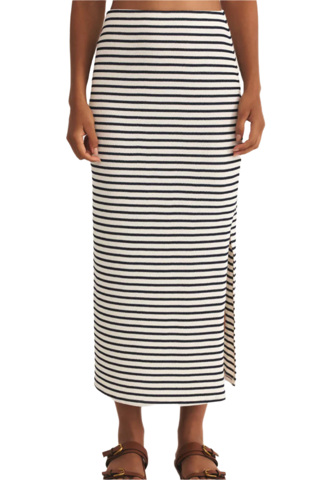 AINSLIE STRIPE MIDI SKIRT