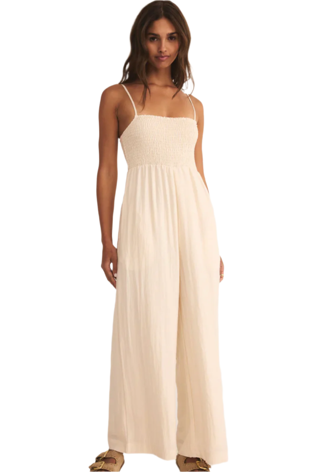 BEACHSIDE SMOCKED JUMPSUIT