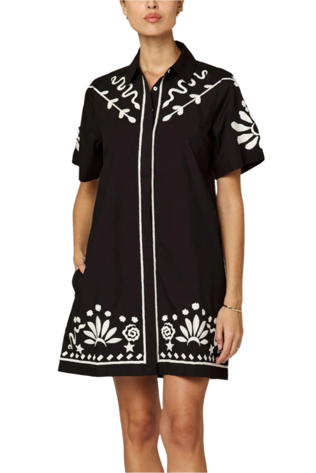 RIYA MINI DRESS | BLACK/IVORY