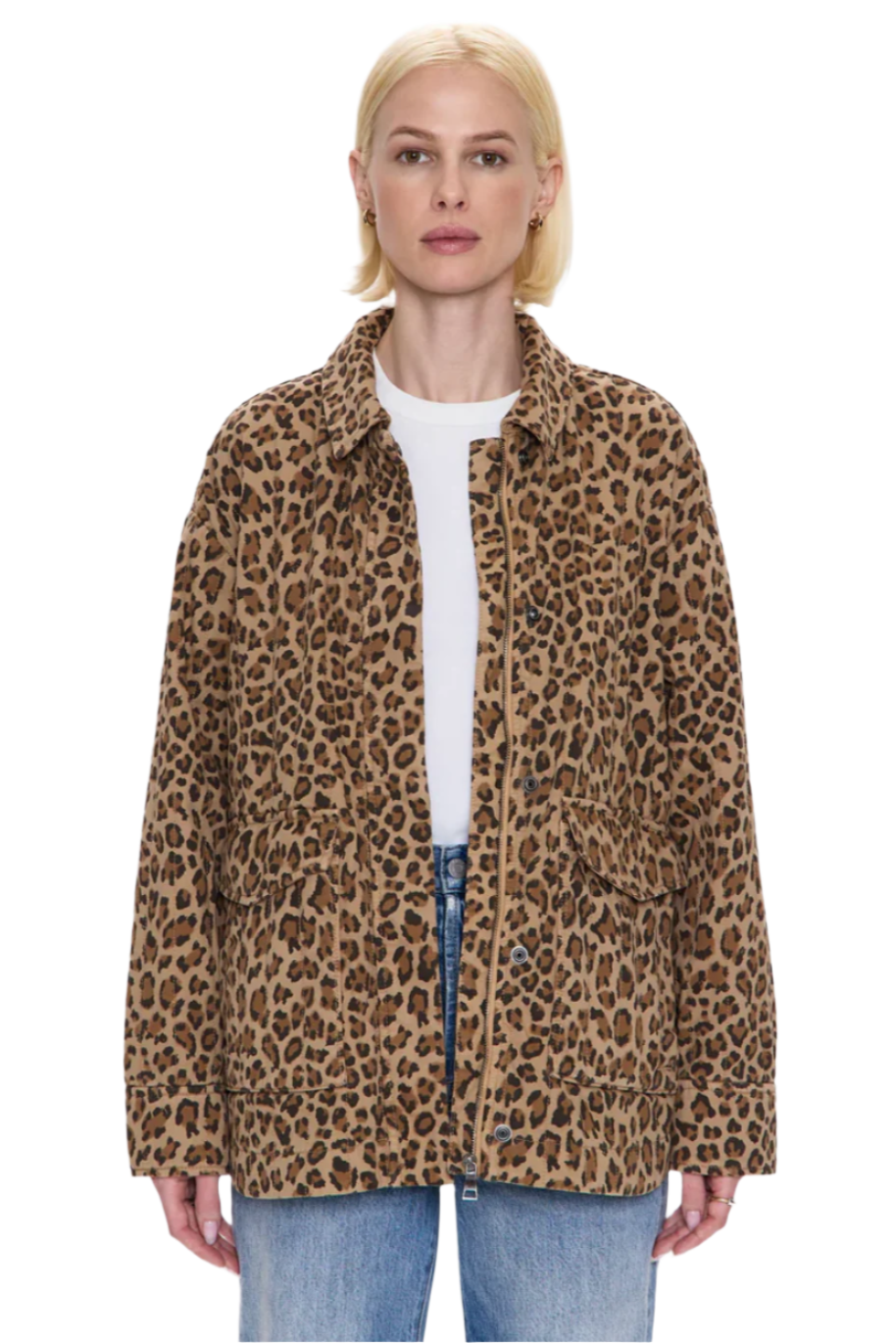 Pistola leopard print jacket pairs with every outfit.