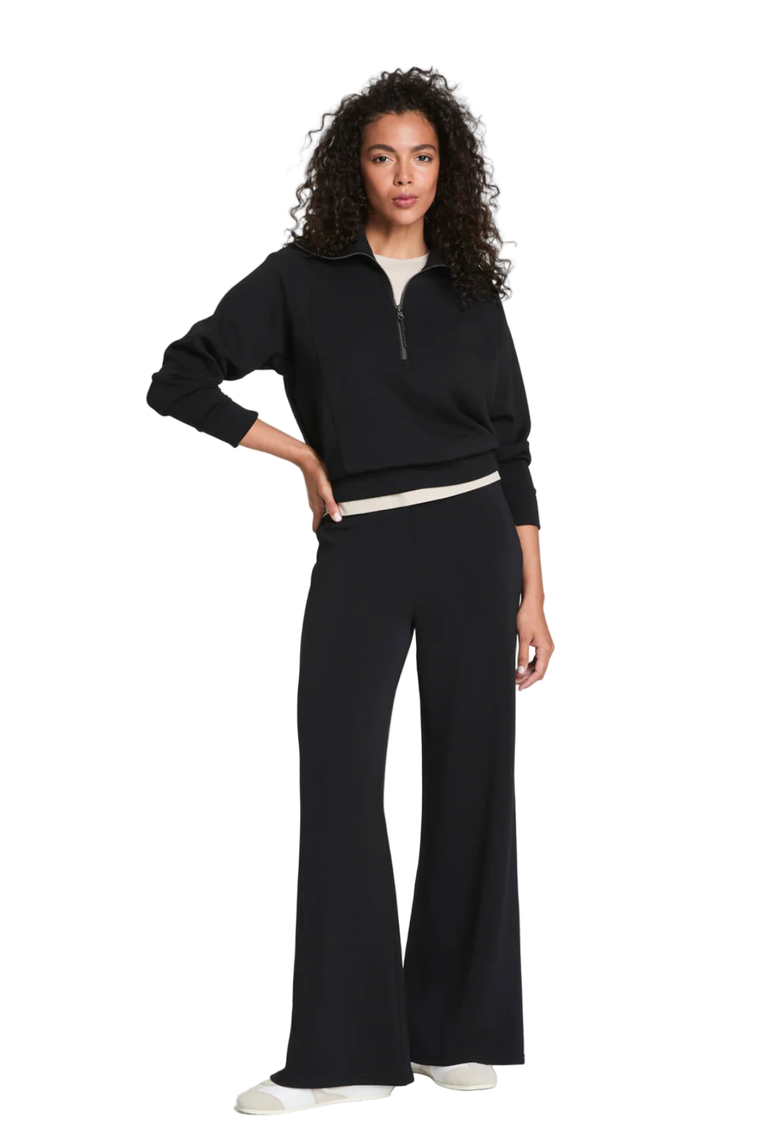 SPANX AirEssentials half zip pullover in black – lightweight women’s layering top