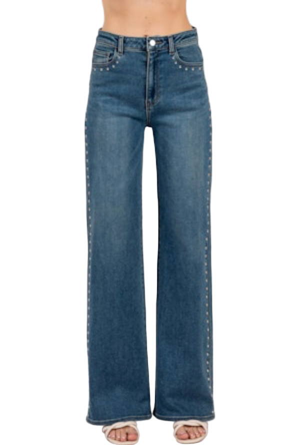 Blue jeans on a white background