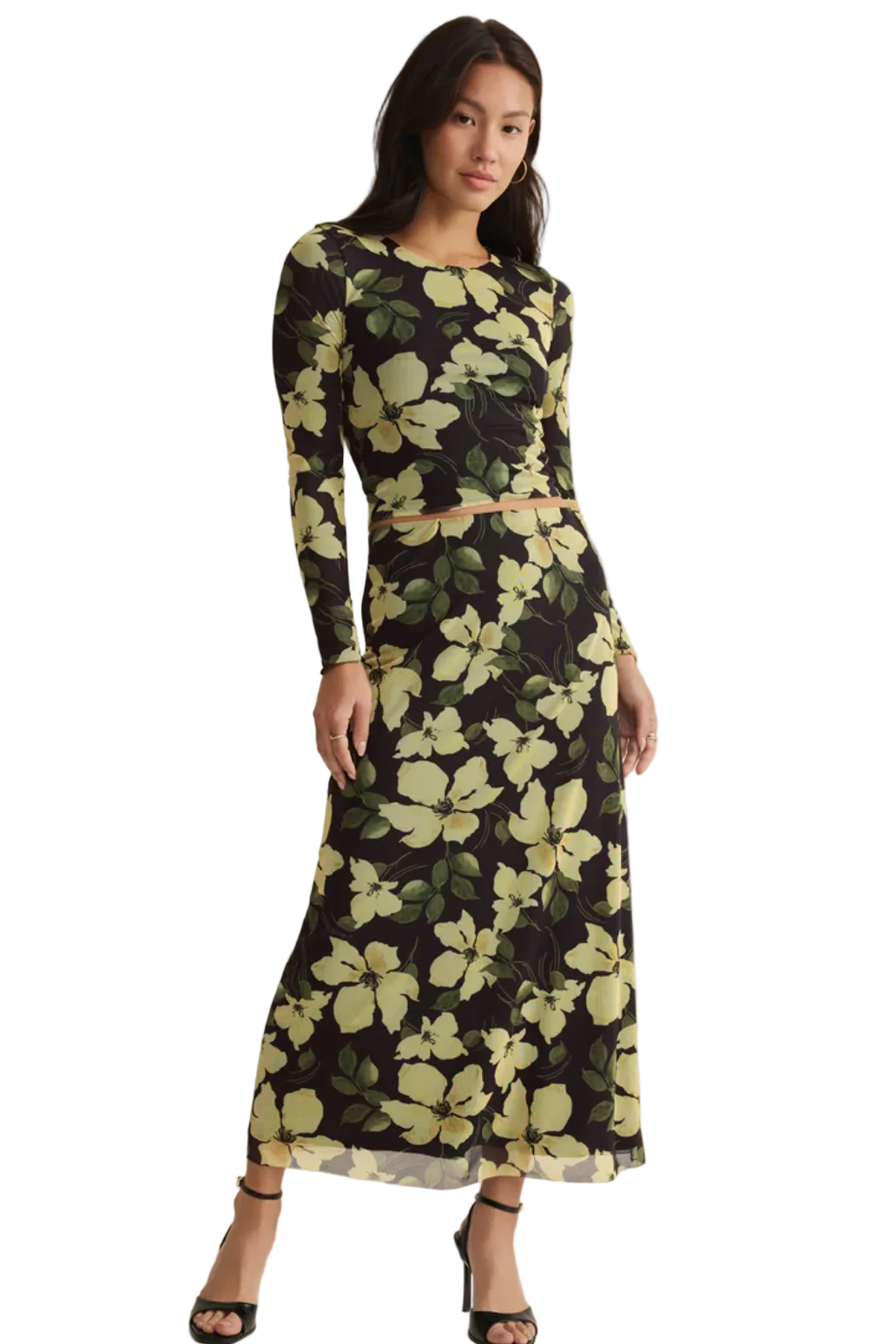 TAYSHA REN FLORAL MESH TOP