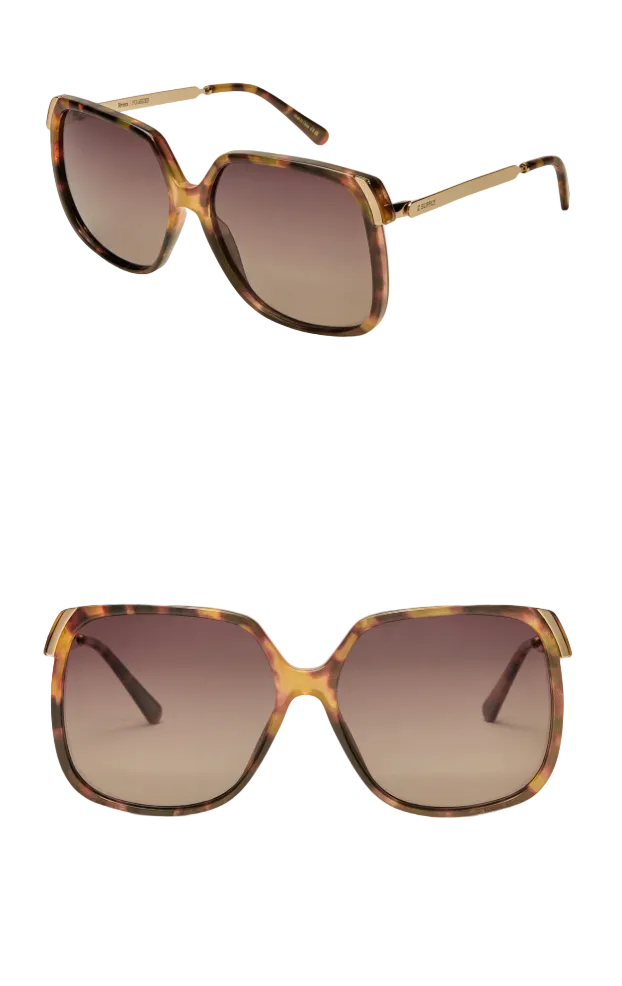 Z Supply Riviera Polarized Sunglasses with oversized frame and metal temples for chic vintage-inspired style
