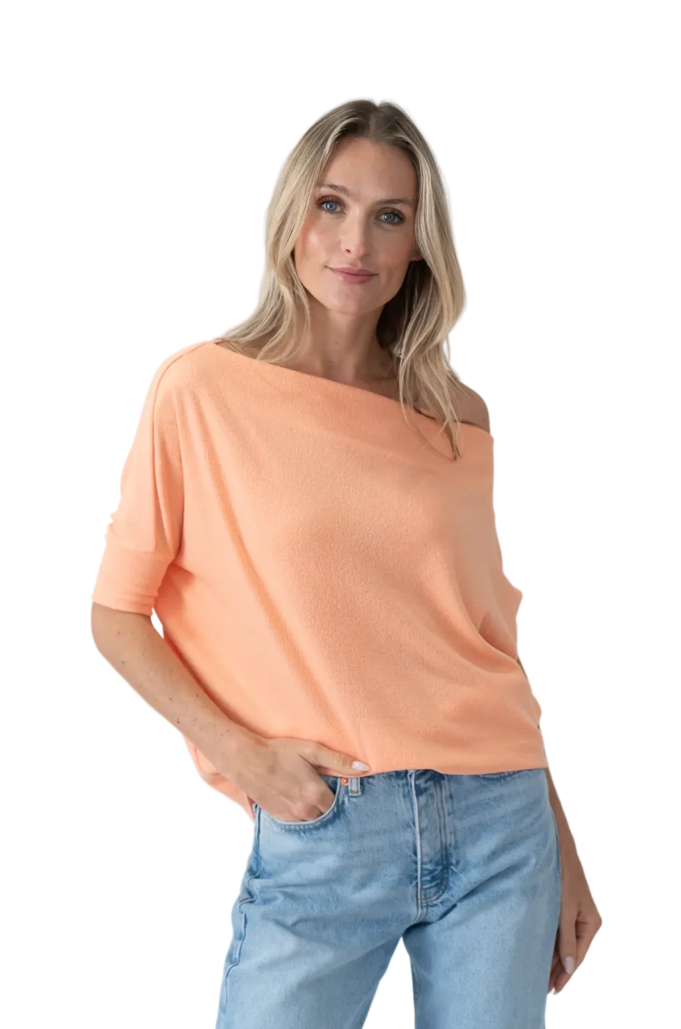 ANYWHERE SHORT SLEEVE TOP / CANTALOUPE