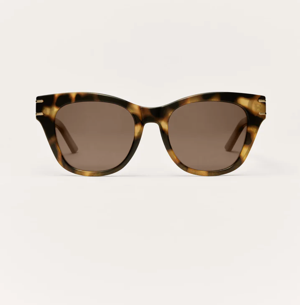FRONT ROW POLARIZED SUNGLASSES / brown tortoise