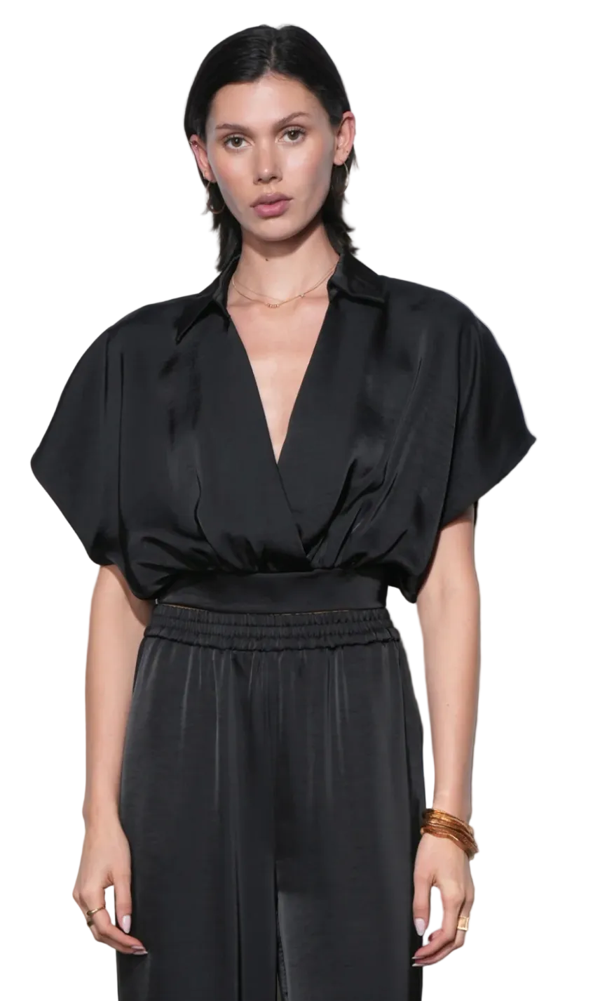 Nisa Dolman Sleeve Black Top