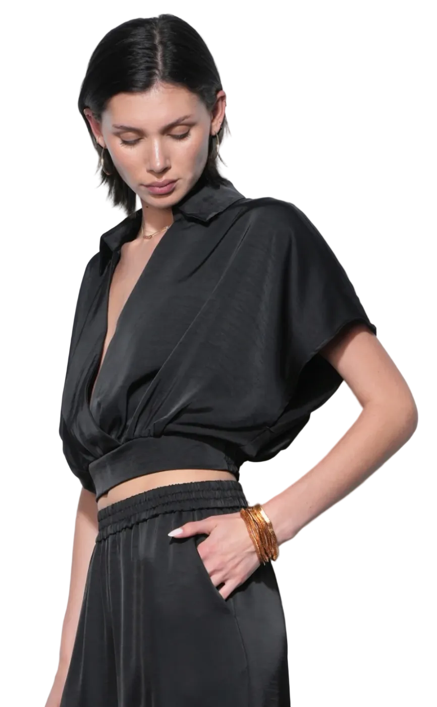 Nisa Dolman Sleeve Black Top