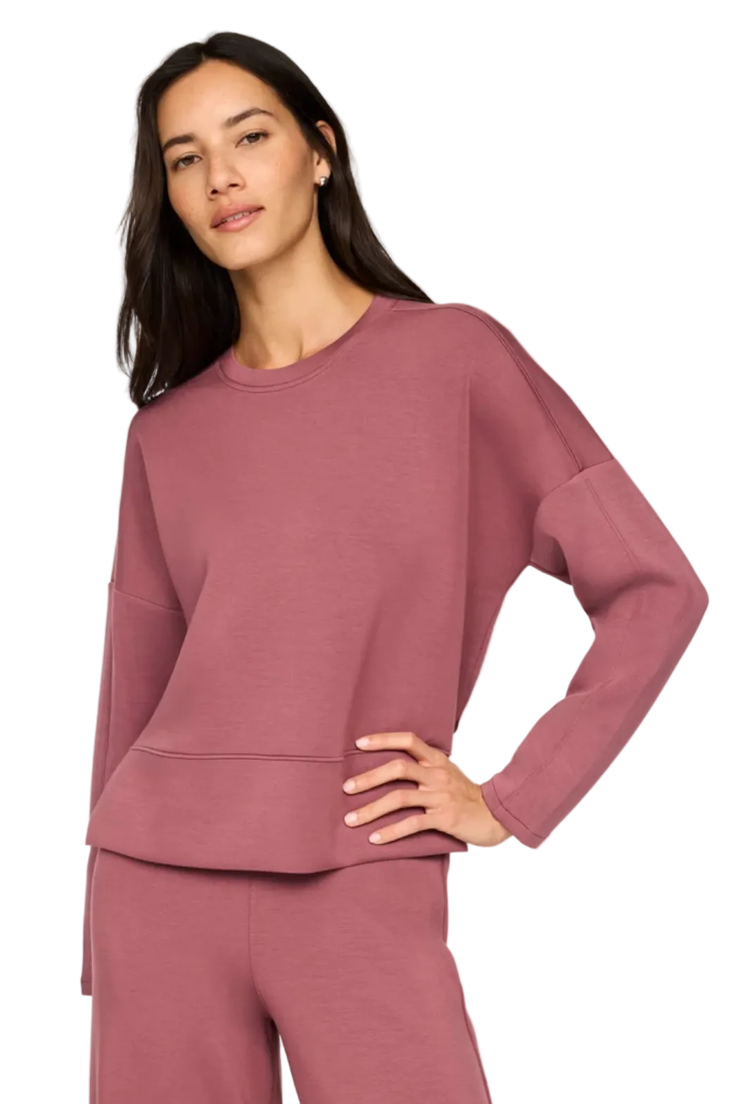 Spanx Airessentials® Crewneck Long Sleeve Top / rum raisin