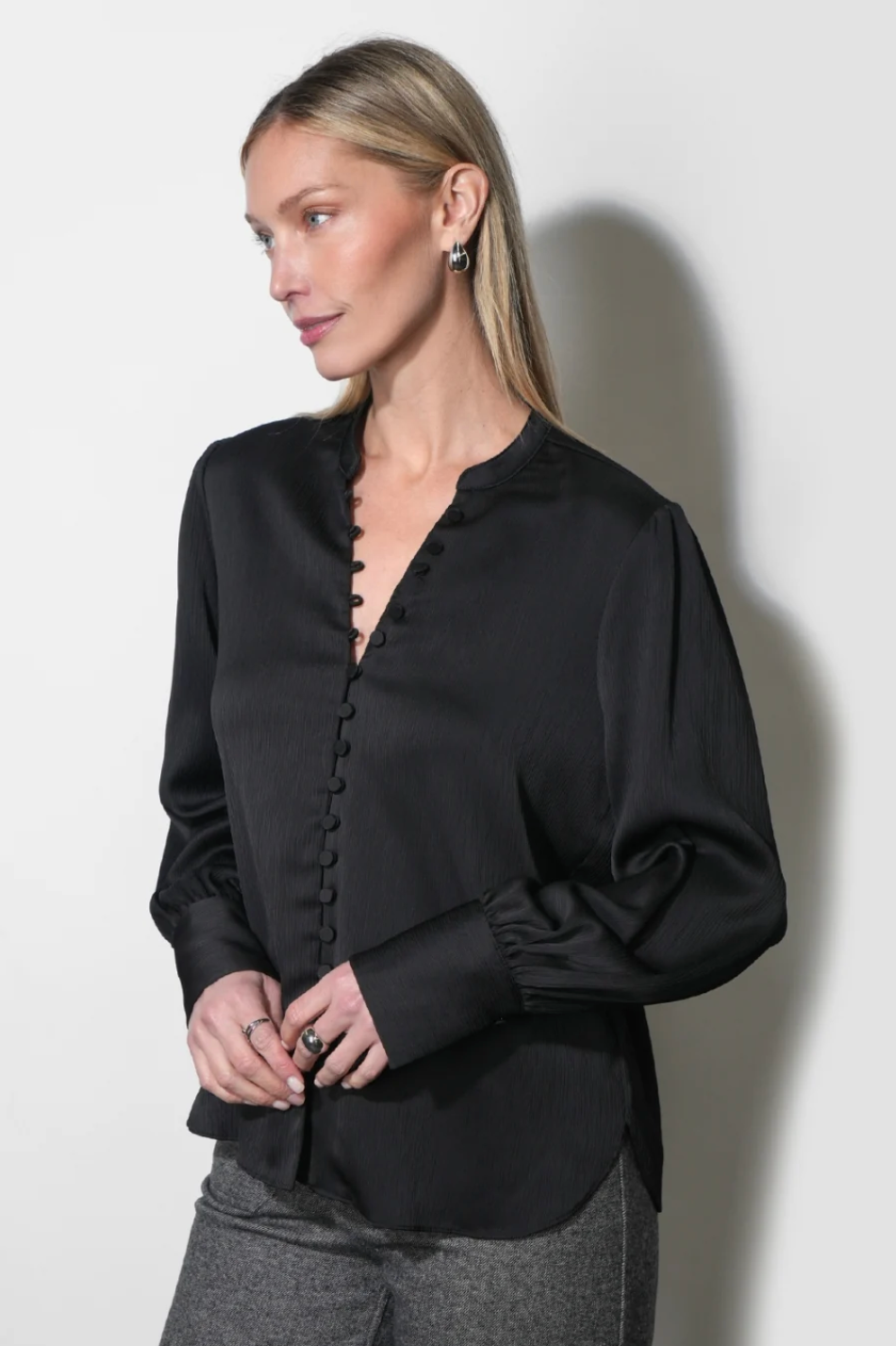 Josette Button Black Blouse