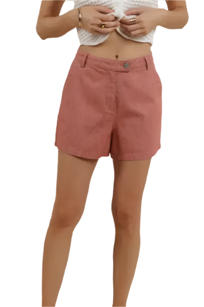SUNBEAM DENIM SHORTS / Dusty Rose