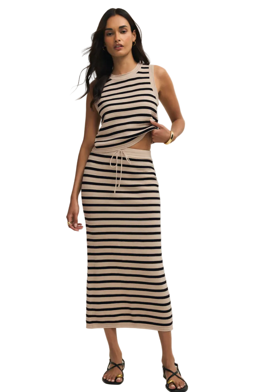 EMORI STRIPED SKIRT